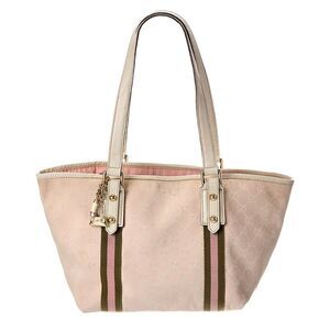 Gucci Pink Monogram Coated Canvas Medium Jolicoeur Tote Pink (Authentic